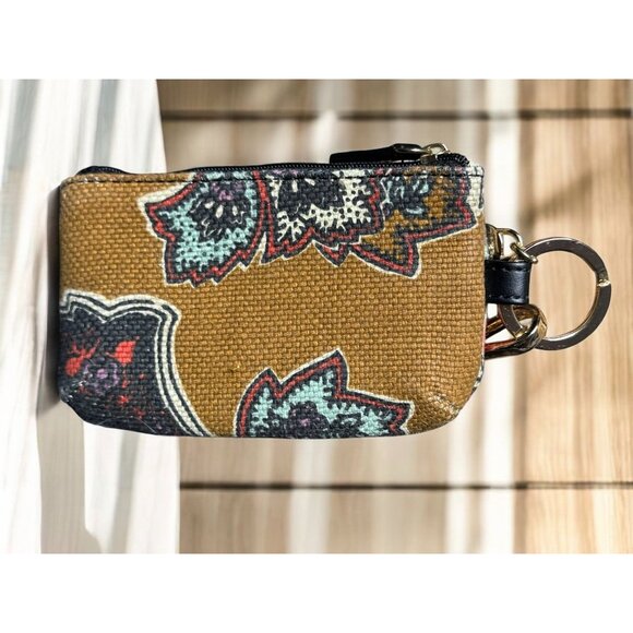 Spartina 449 Natural Linen & Leather ID Holder/Wallet With Keyring - Picture 2 of 8